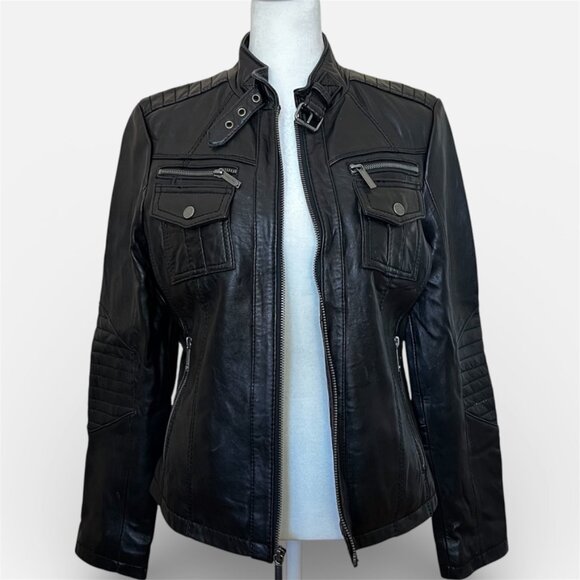 Michael Kors Black Leather Moto Jacket Soft Grunge Hot Girl Elevated - Picture 3 of 16